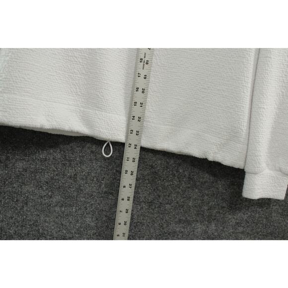 Ebb & Flow Athleisure Sweat Top Women's Large White Quarter Zip Kangaroo Pocket - Picture 6 of 7